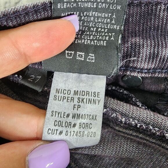 Hudson Black Midrise Nico Super Skinny Corduroy Pants Size 27 - Picture 3 of 7